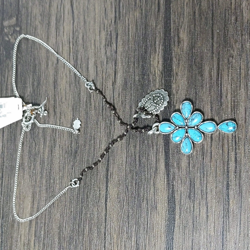 Lucky brand turquoise cross necklace